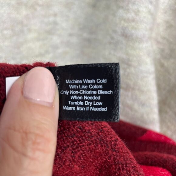 Lane Bryant Cowl Neck Tunic Striped Sweater Size 1X Oatmeal Cream Cranberry Knit - Picture 7 of 14